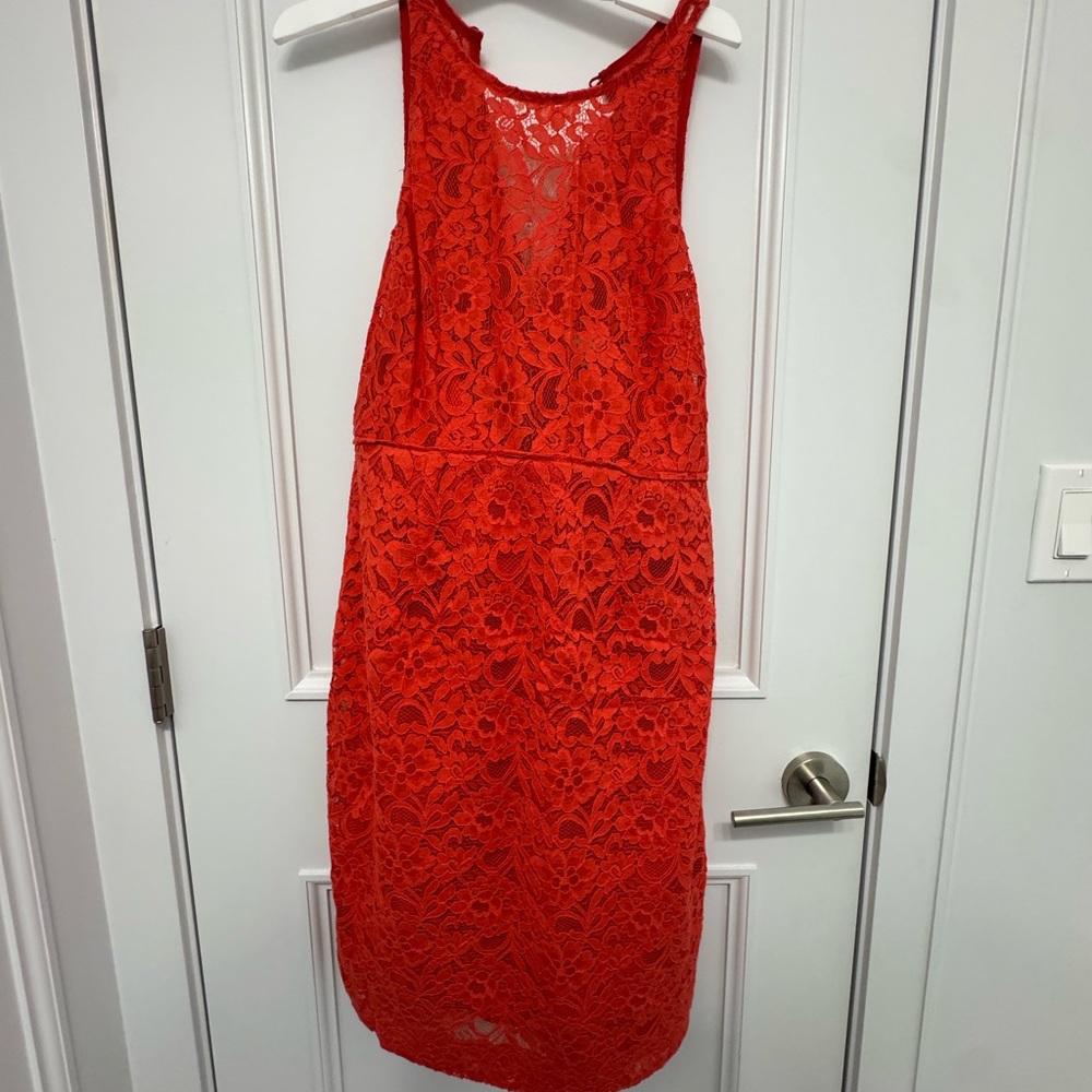 JCrew Elegant Red Lace Dress